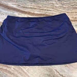 Lands' End Navy Swim Skirt with Elastic Waist